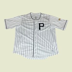 True Fan Pittsburgh Pirates MLB Baseball Jersey White‎ Pinstripe Mens 2XL